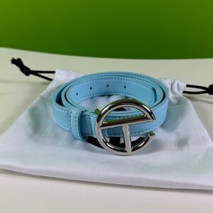 Telfar Logo Belt - Silver/Pool Blue Belt with Duster XS/S